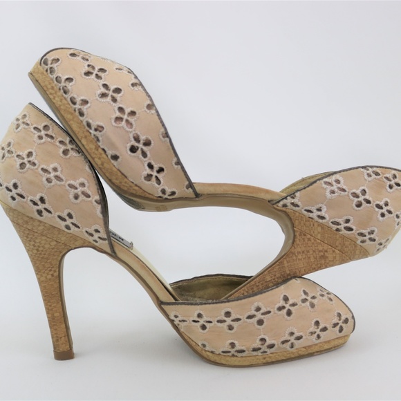 STEVE MADDEN d'Orsay Blush/Cream Peep Toe  - 8.5M - Picture 6 of 8